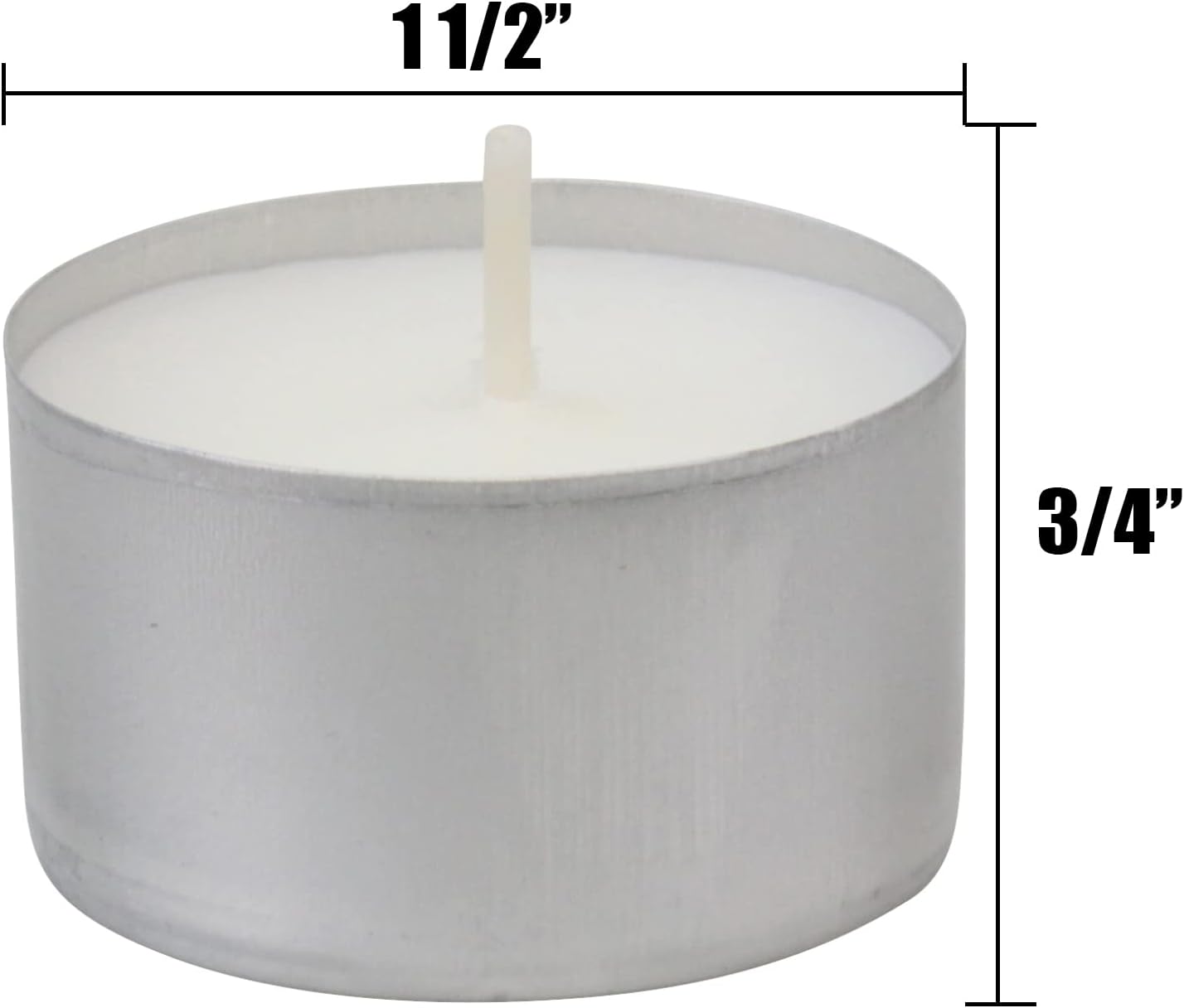 Stonebriar 100 Count White Unscented Smokeless Long Burning Tea Light Candles with 6-7 Hour Burn Time