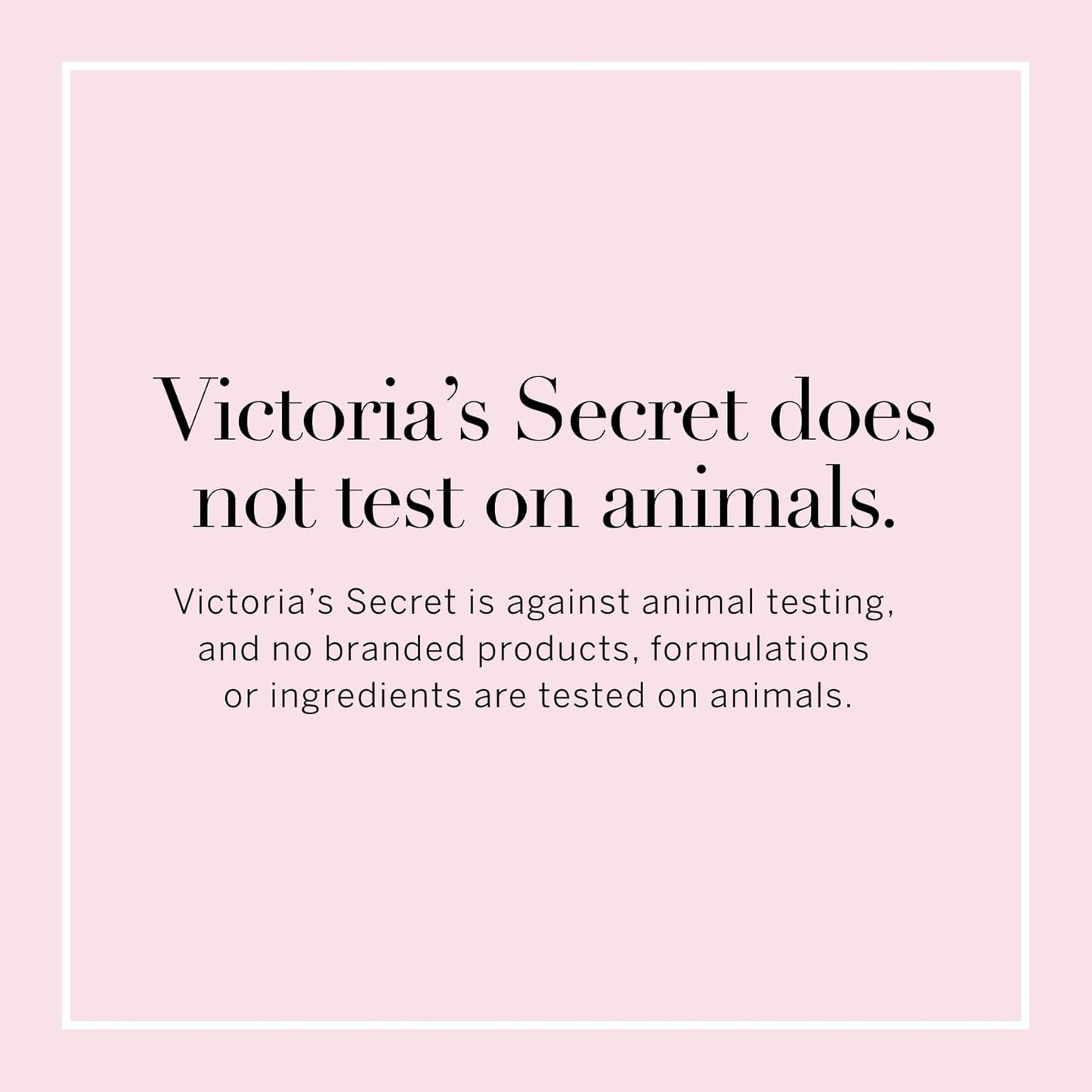 Victoria’s Secret statement about not testing products or ingredients on animals