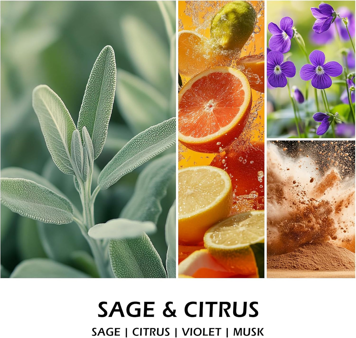 Sage &Citrus Scented Candles, Mother's Day Gifts, Aromatherapy Jar Candle, 7 oz Long Lasting Candles, Soy Wax Candle Gift for Women