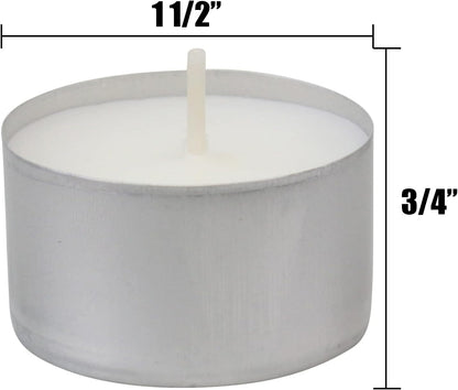 Stonebriar 100 Count White Unscented Smokeless Long Burning Tea Light Candles with 6-7 Hour Burn Time