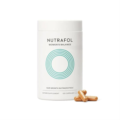 Nutrafol Women's Balance dietary supplement container with capsules on a white background