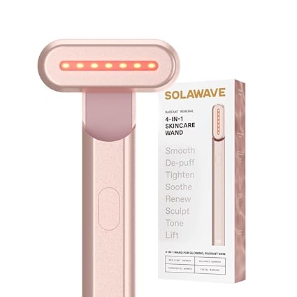 Solawave 4-in-1 Red Light Therapy Wand for Face & Neck – Advanced Skincare Device for Radiant, Youthful Skin
