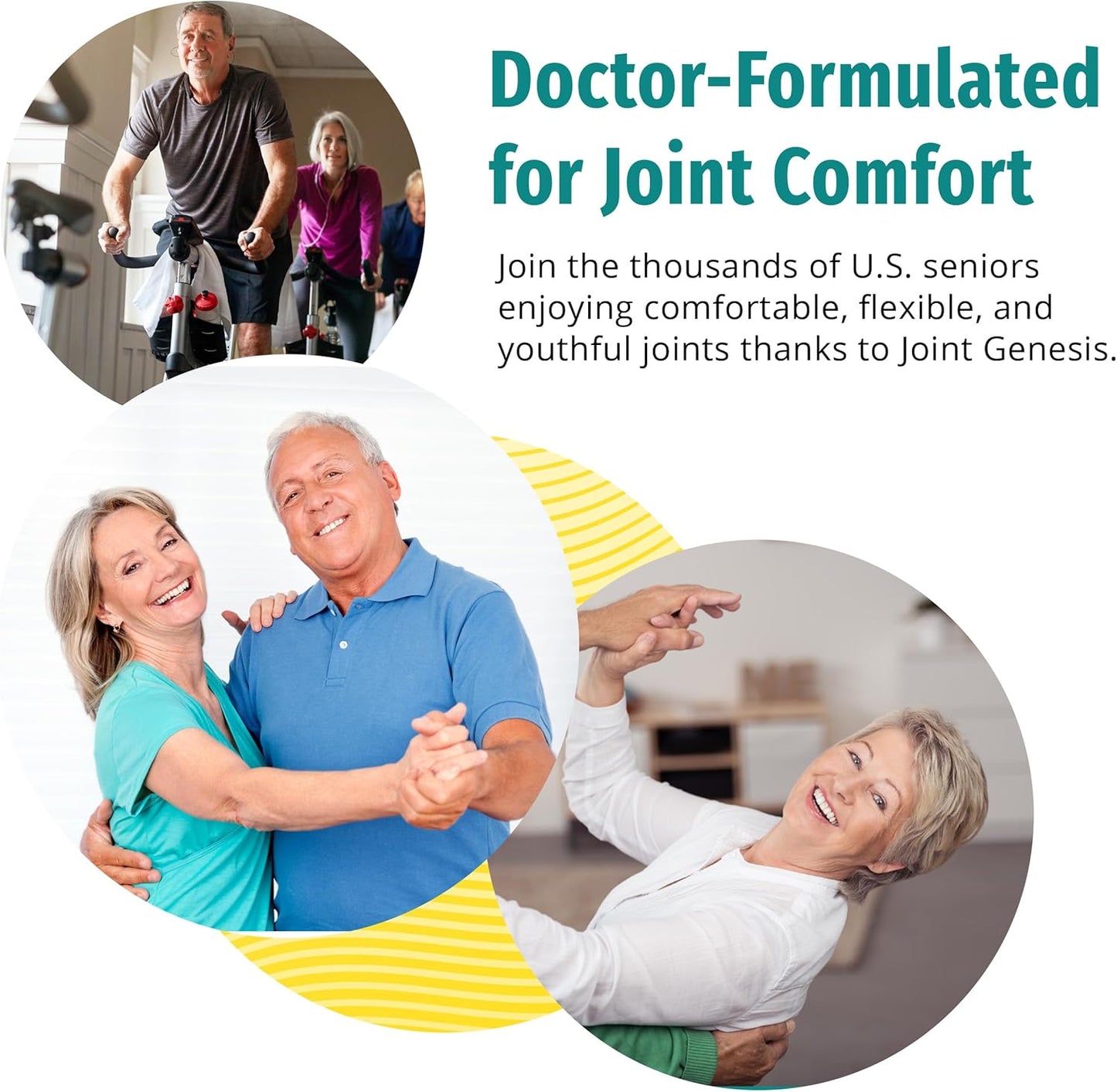 Advertisement for Joint Genesis with images of seniors and text about joint comfort.
