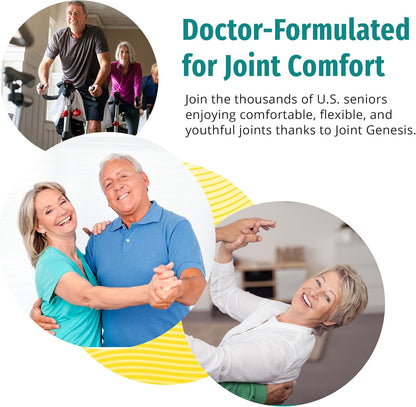 Advertisement for Joint Genesis with images of seniors and text about joint comfort.