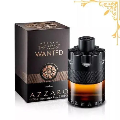 Azzaro The Most Wanted perfume bottle and packaging on a white background