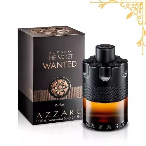Azzaro The Most Wanted perfume bottle and packaging on a white background