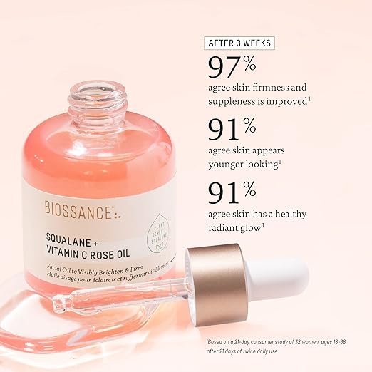 BIOSSANCE Squalane + Vitamin C Rose Advanced Facial Oil