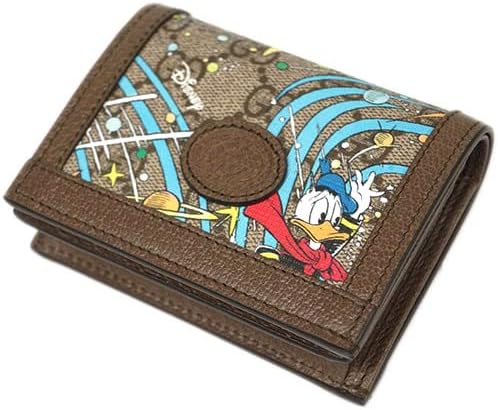 Brown wallet with cartoon character design on a white background