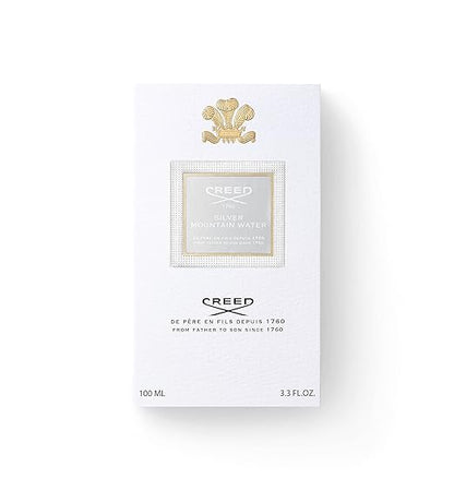 Creed mountain water packaging on a white background