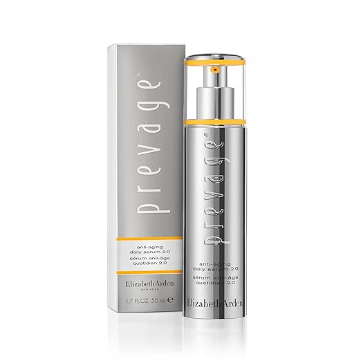 Elizabeth Arden Prevage skincare serum and packaging on a white background