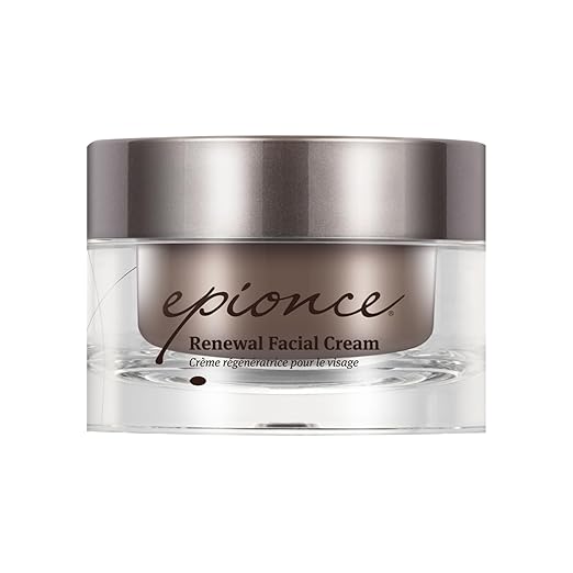 Epionce renewal facial cream product front view in white jar with silver lid