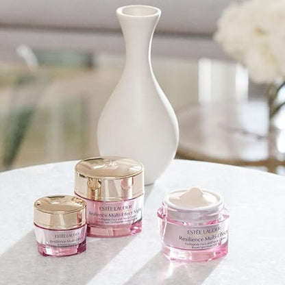 Multiple Estée Lauder Resilience Multi‑Effect Night jars styled on table