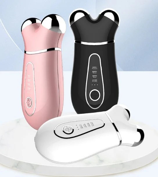 EMS Microcurrent Anti-Aging Facial Massager – USB Rechargeable Microcurrent Face Roller for Skin Tightening
