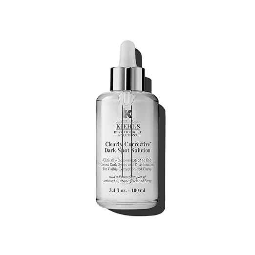 Kiehl's Clearly Corrective Dark Spot Solution bottle on a white background