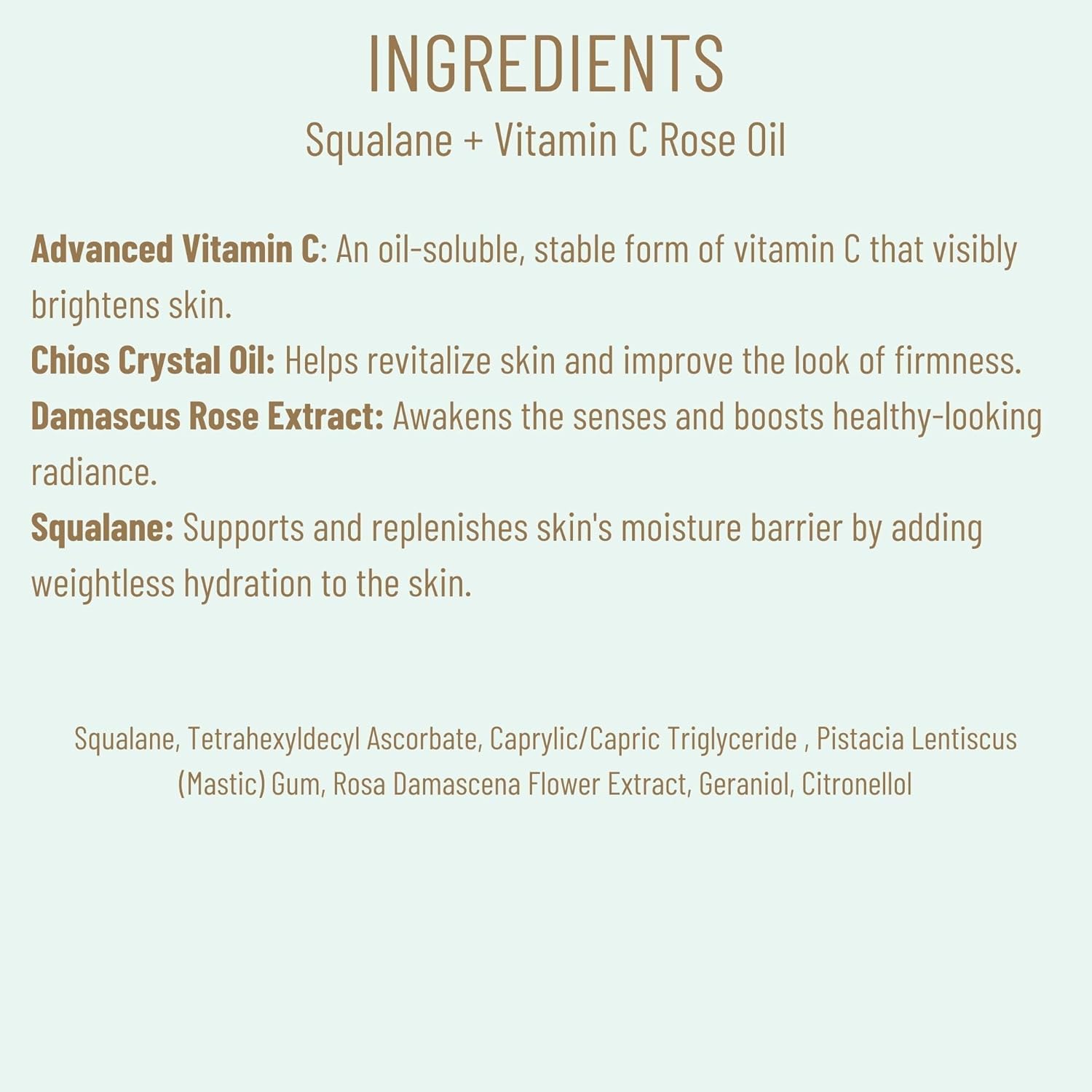 BIOSSANCE Squalane + Vitamin C Rose Advanced Facial Oil