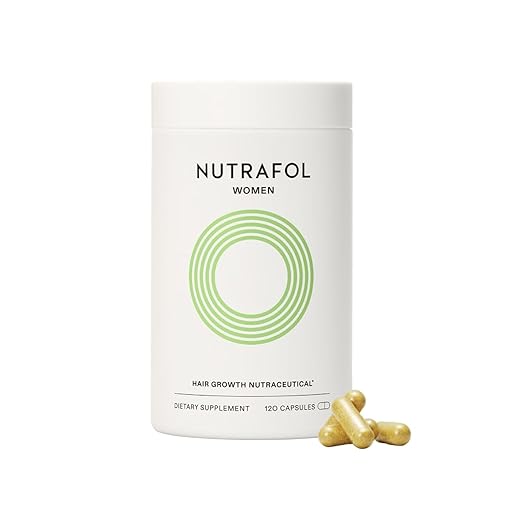 Nutrafol women's hair growth supplement container with capsules