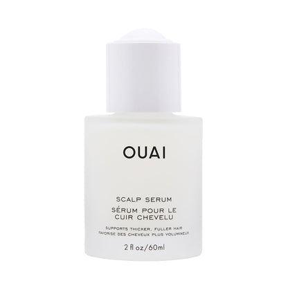 OUAI scalp serum bottle on a white background