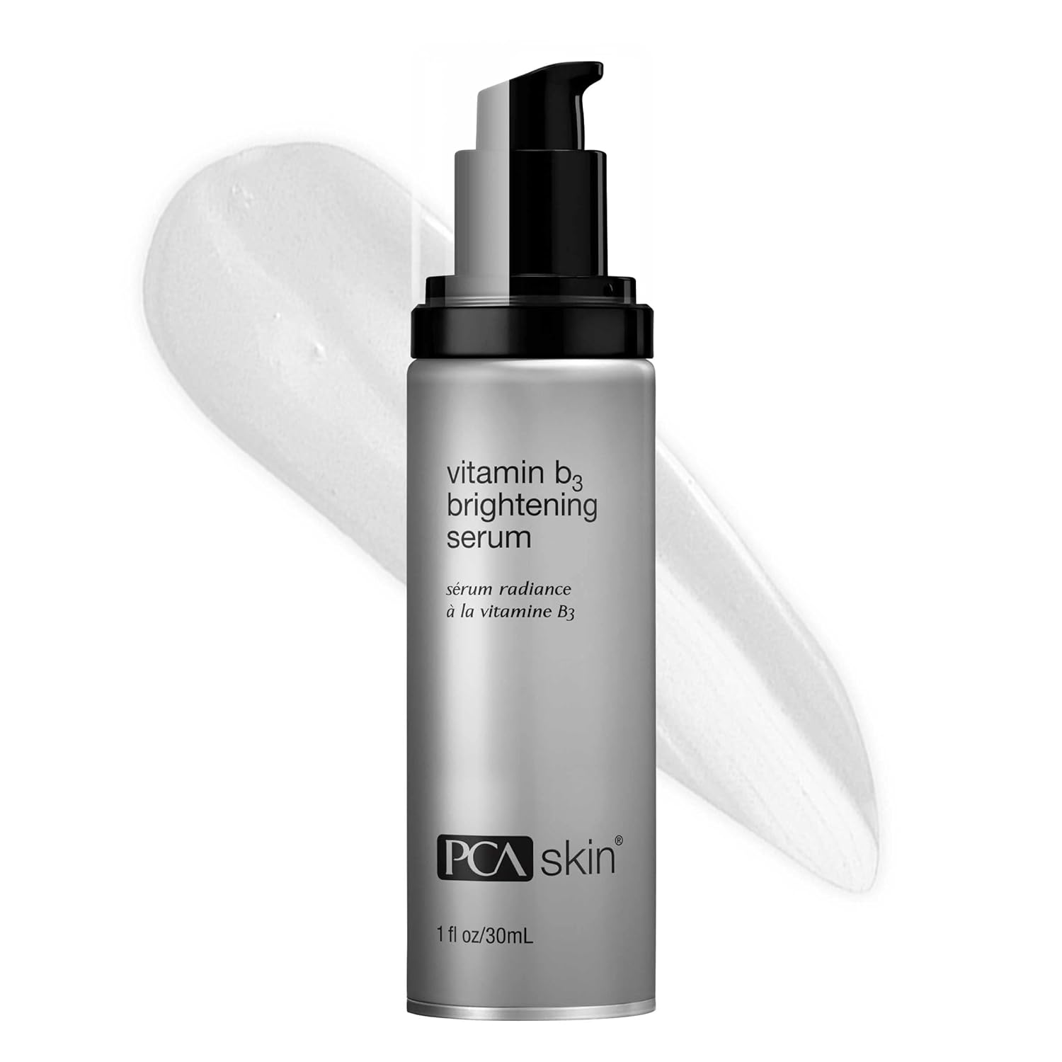 PCA Skin vitamin B3 brightening serum bottle on a white background