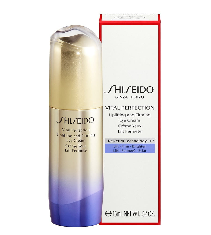 Shiseido Vital Perfection Uplifting and Firming Eye Cream bottle packaging and carton