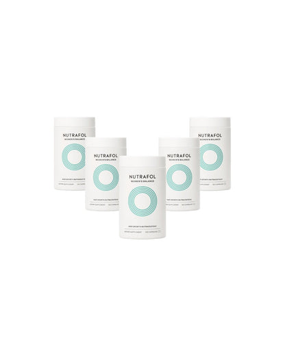 Nutrafol Women's Balance Hair Growth Supplements, Ages 45 and Up, Clinically Proven for Visibly Thicker Hair and Scalp Coverage, Dermatologist Recommended - 1 Month Supply